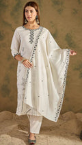 Classic Ivory Embroidered Kurti Set