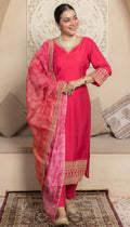 Pink Elegance Chanderi Kurti Set
