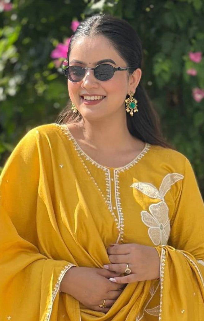 Sunshine Glow Viscose Silk Kurti Set