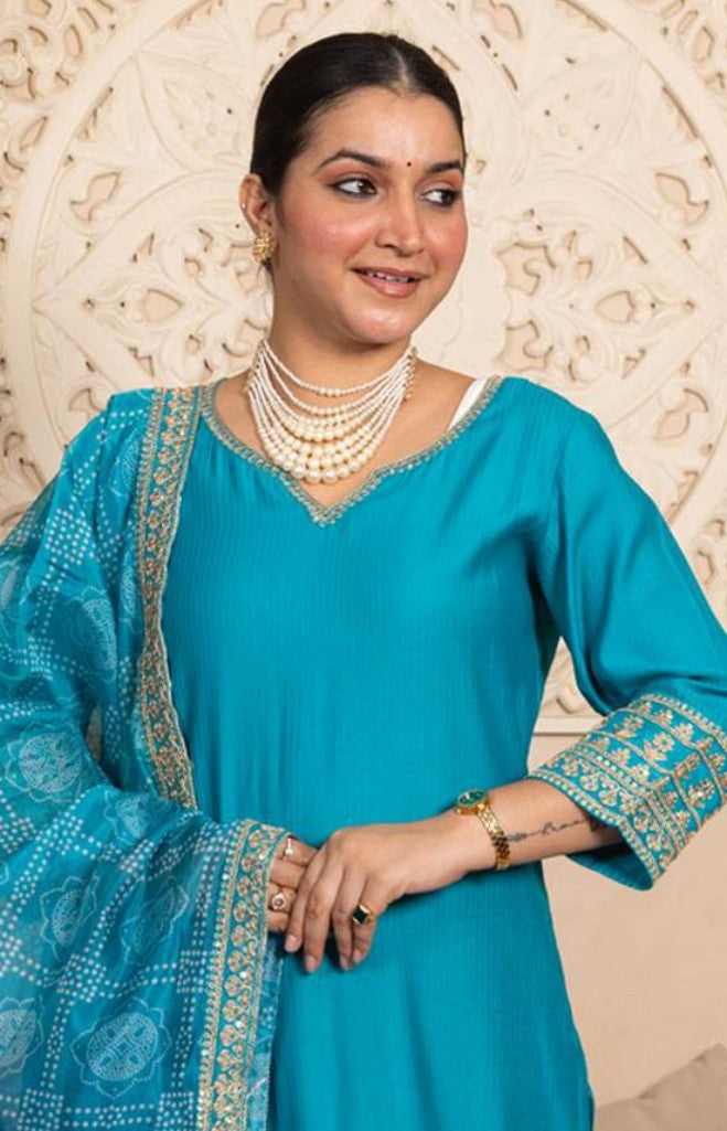 Rama Luxe Chanderi Dupatta Kurti Set