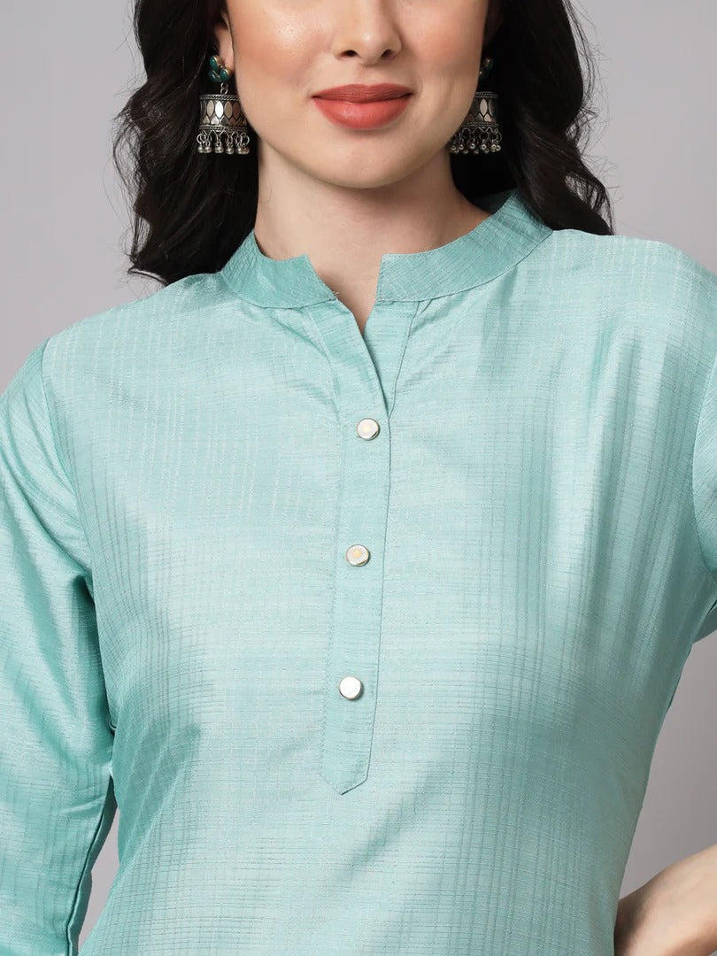 Women's Cotton Silk Kurta Set with Banarasi Dupatta