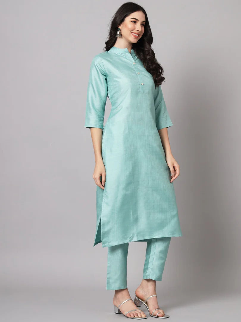 Women's Cotton Silk Kurta Set with Banarasi Dupatta