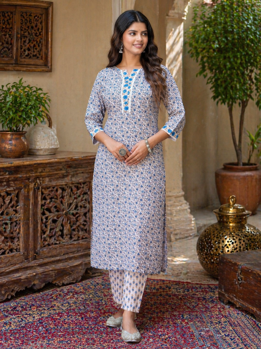 Classic Comfort Cotton Blend Kurta Se
