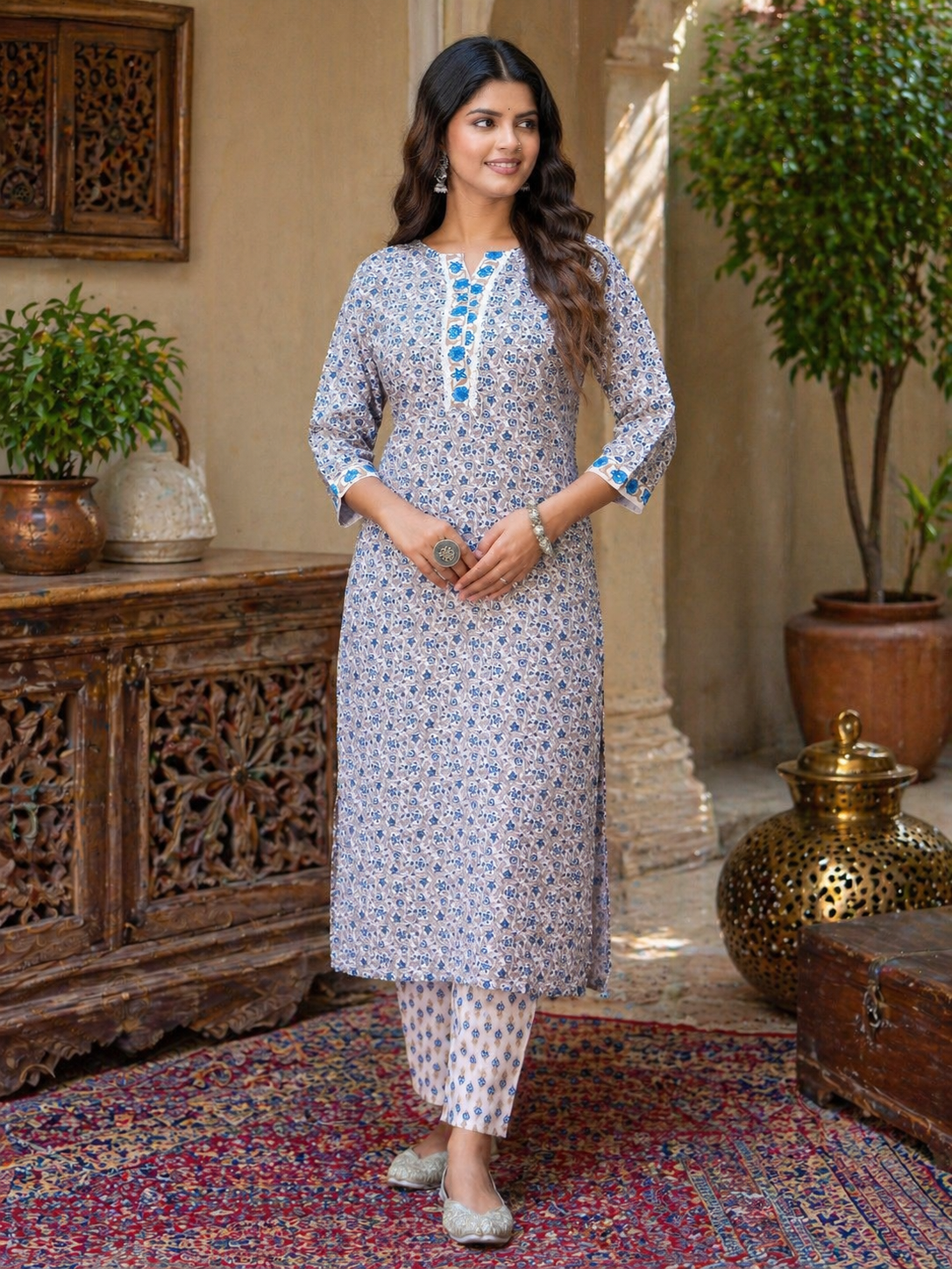 Classic Comfort Cotton Blend Kurta Se