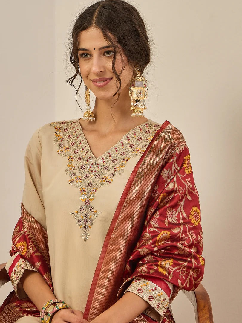 Banarasi Royale Silk Blend Kurti Set