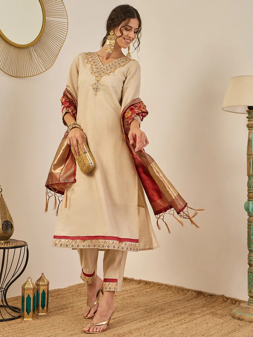 Banarasi Royale Silk Blend Kurti Set