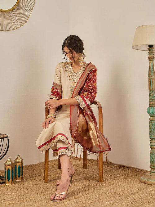 Banarasi Royale Silk Blend Kurti Set