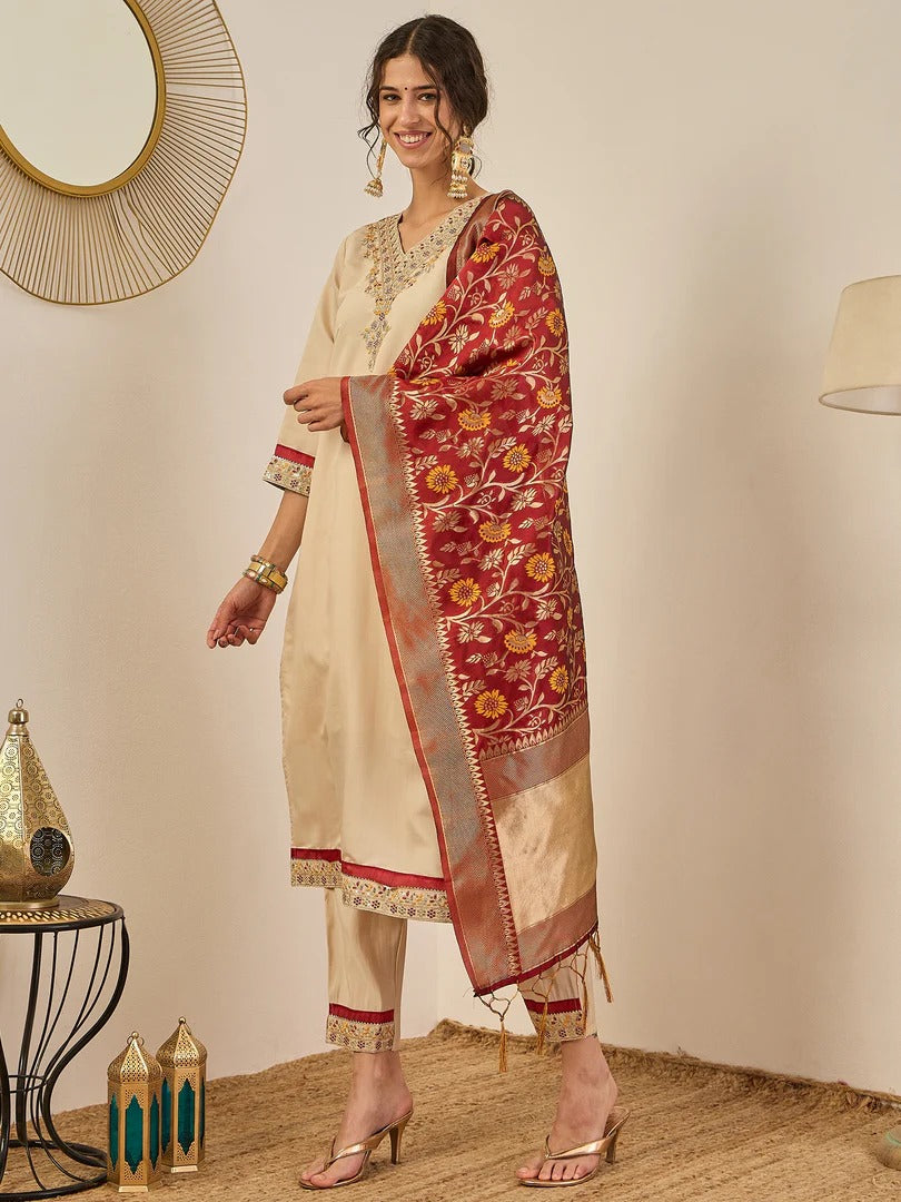 Banarasi Royale Silk Blend Kurti Set
